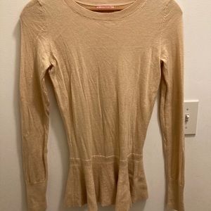 Lilly Pulitzer Yellow Peplum Sweater Buttons S